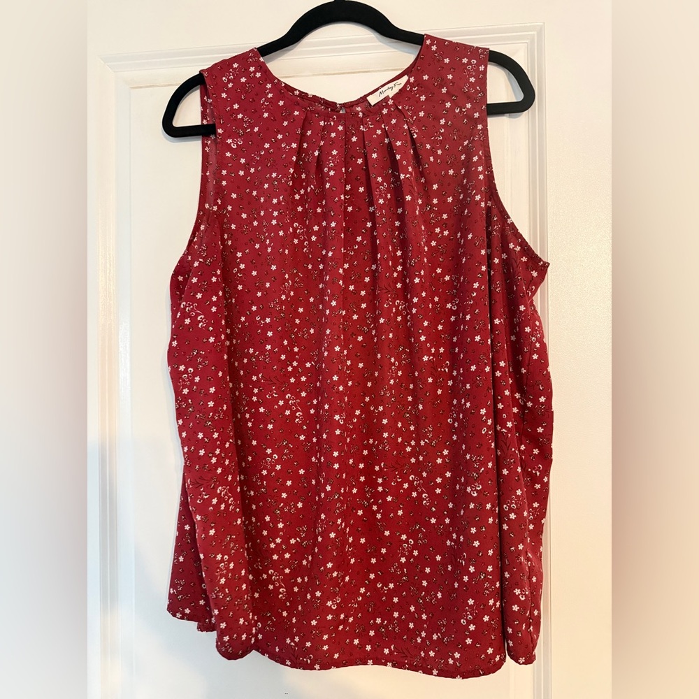 Elegant Red Sleeveless Blouse